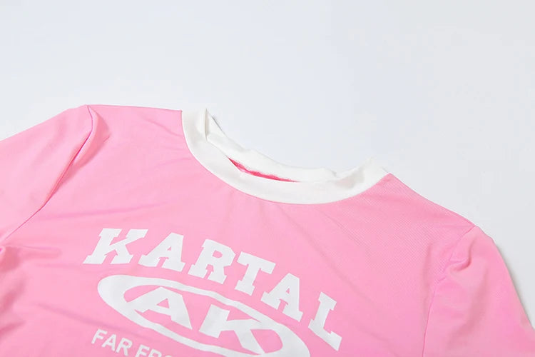 Nibber Tracksuit Letter Print 2 piece Set Women Activity Shorts Sleeve Crop Tops+Biker Shorts Matching Street Stretch Suits