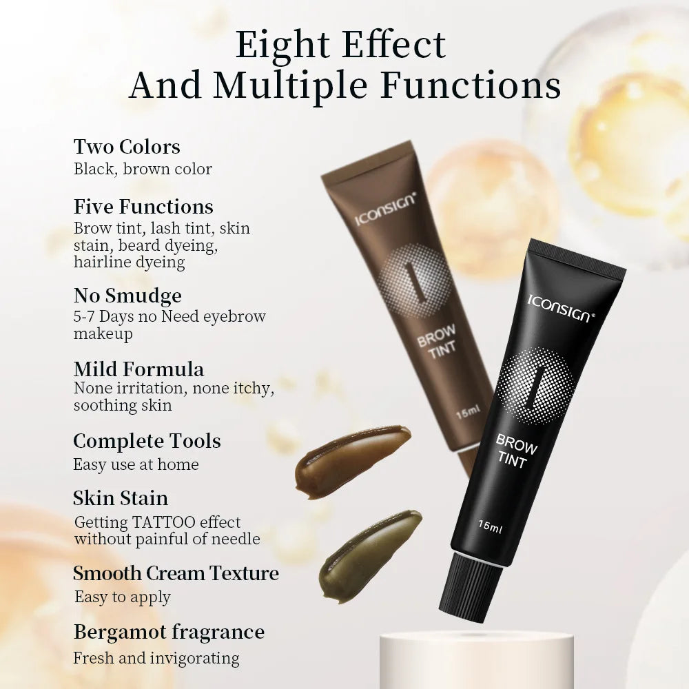 Eyelash Eyebrow Tint Permanent Dye Kit Waterproof Lasting Fast Tint Henna Brow Enhancers Cream Gel Makeup Tool