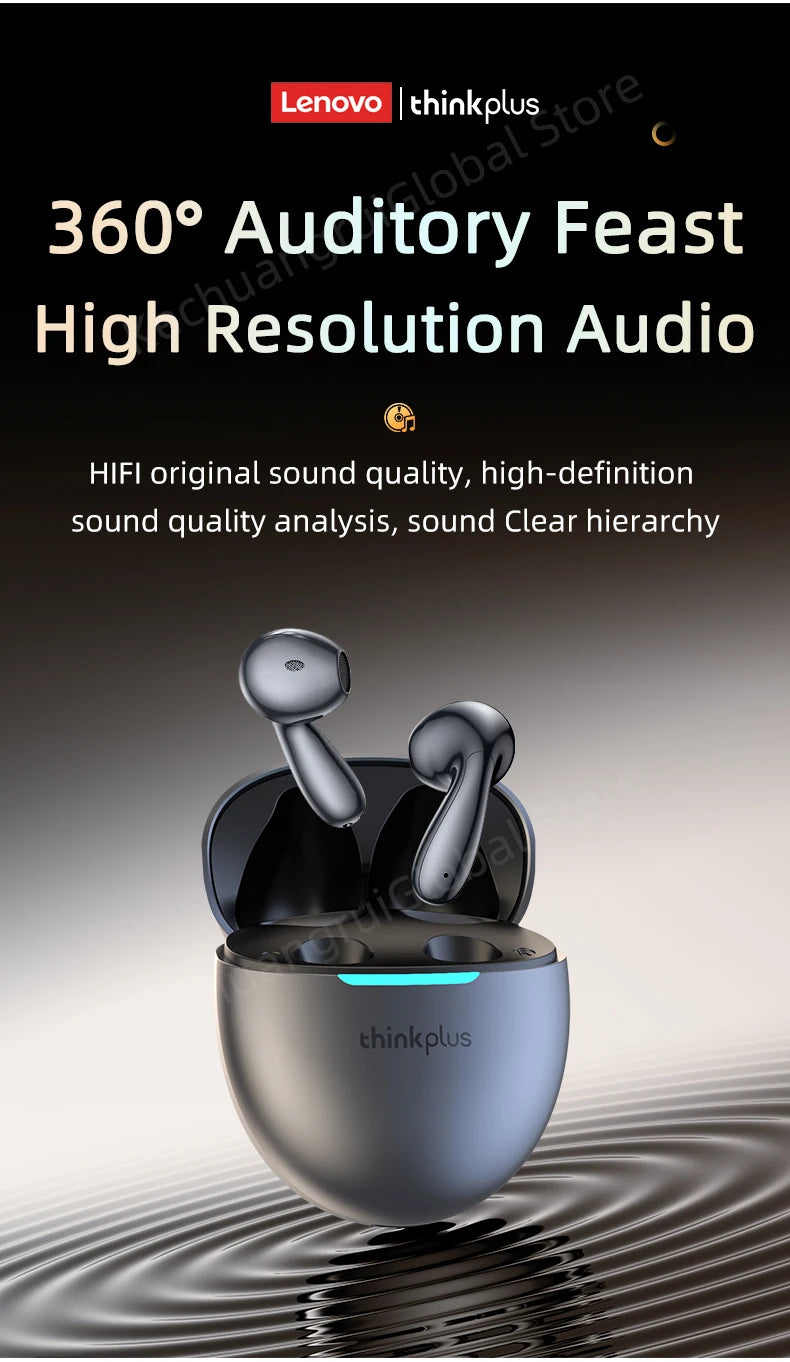 2025 Original Lenovo LP48 TWS Earphone Wireless Bluetooth 5.4 Headset Half In Ear Noise Reduction Free EarBuds For Huawei iPhone