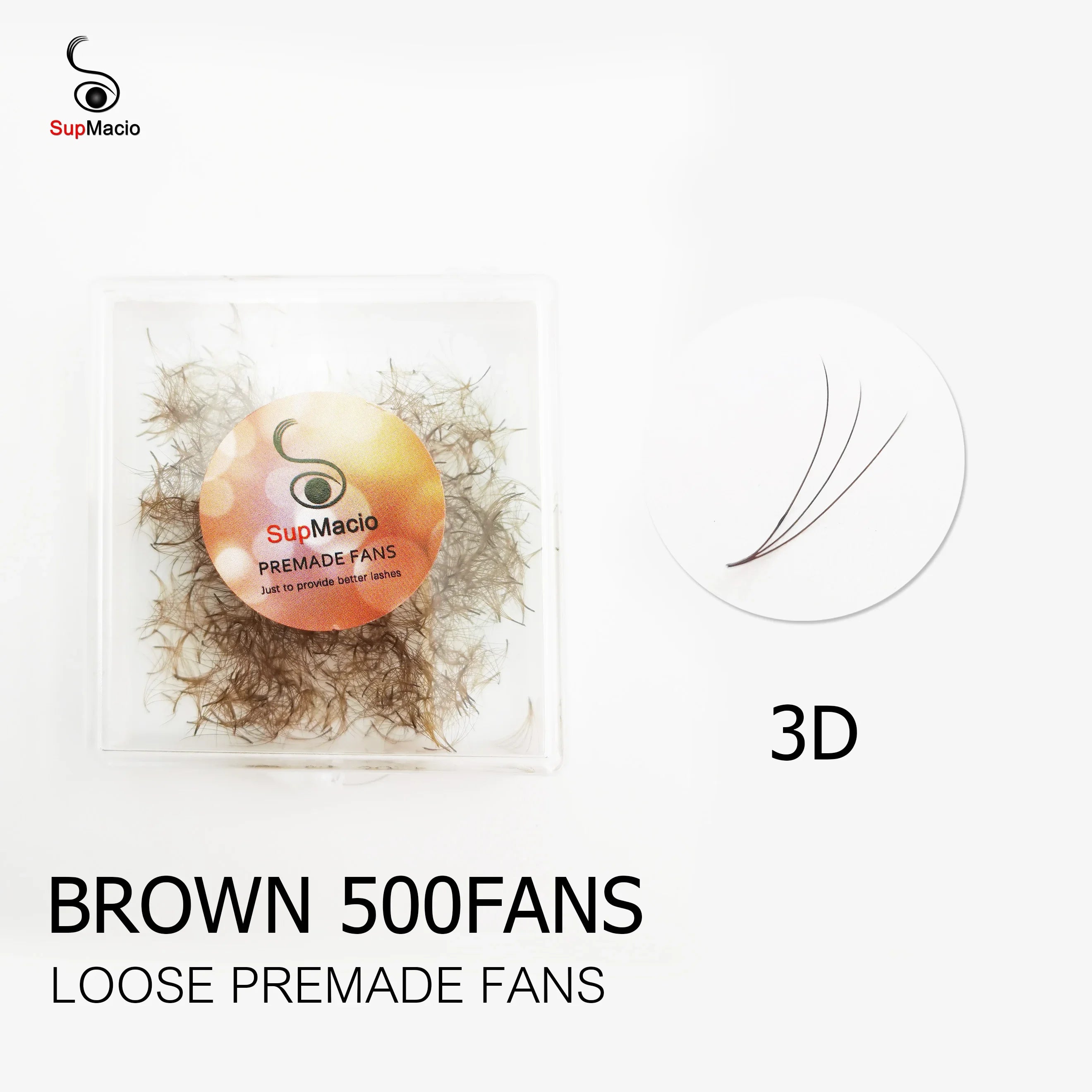 SupMacio Brown Premade Fan Lash Extensions 3D/5D/6D/8D/10D Thin Pointy Base 500 Fans Loose Promade Volume Lashes Makeup Cilio
