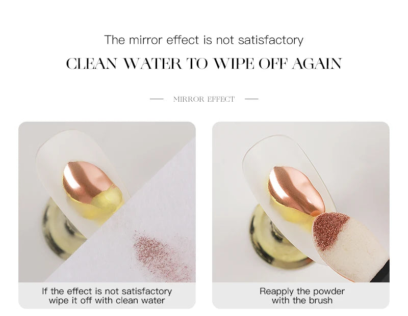 AS 15ml Chrome Mirror Powder Top Coat Transparent Nail Gel Crystal Bright Safe and Non-Toxic Soak Off UV LED Functional Gel