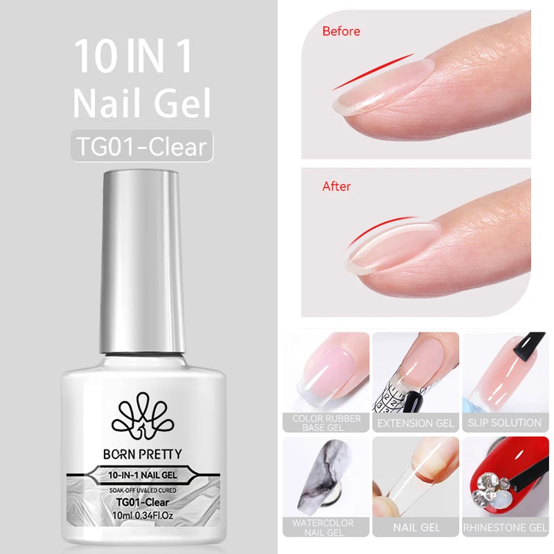 BORN PRETTY Water Light Cat Magnetic Gel Nail Polish Nude Milk White Jelly Color Semi Permanent Soak Off UV LED Gel Varnish DIY