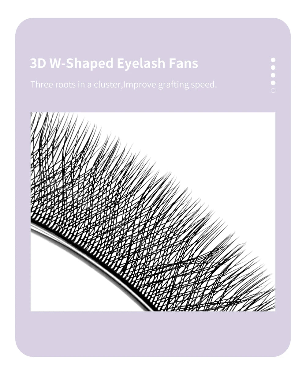 DIYDAY 3D W Lashes Extension 6D W Shaped Bloom Premade Eyelash Fans C D Curl Natural False Eyelashes for Extension Makeup