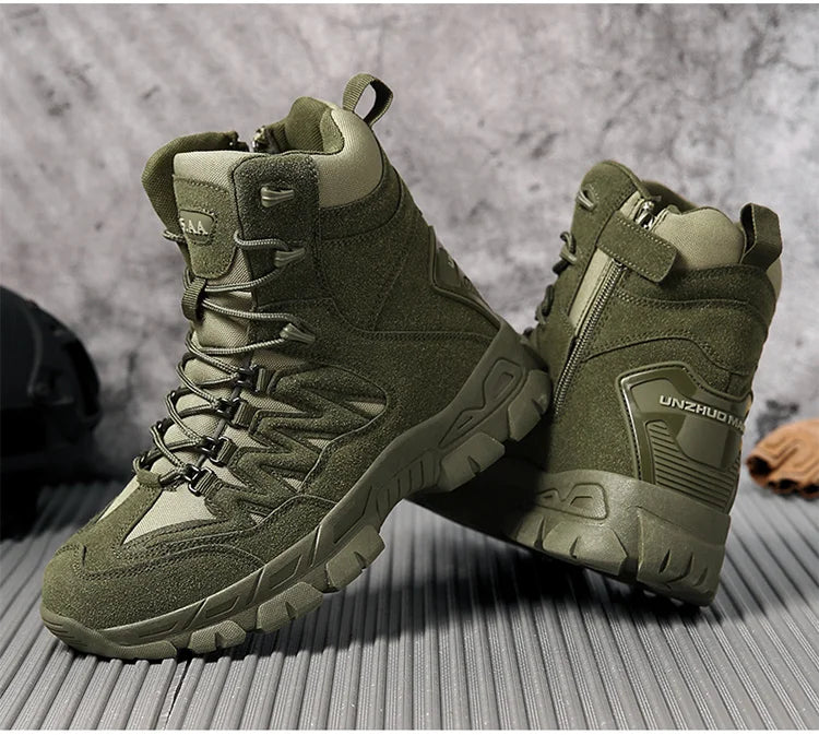 Autumn and Winter New Large High Top Training Boots Outdoor Mountaineering and Hiking Boots Anti slip Wear Resistant Work Shoes