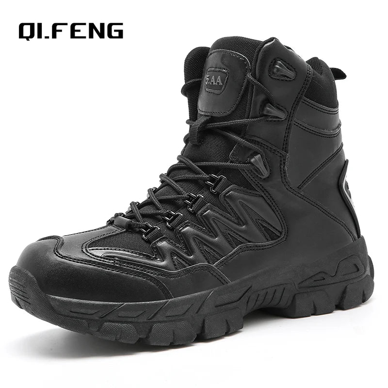 Autumn and Winter New Large High Top Training Boots Outdoor Mountaineering and Hiking Boots Anti slip Wear Resistant Work Shoes