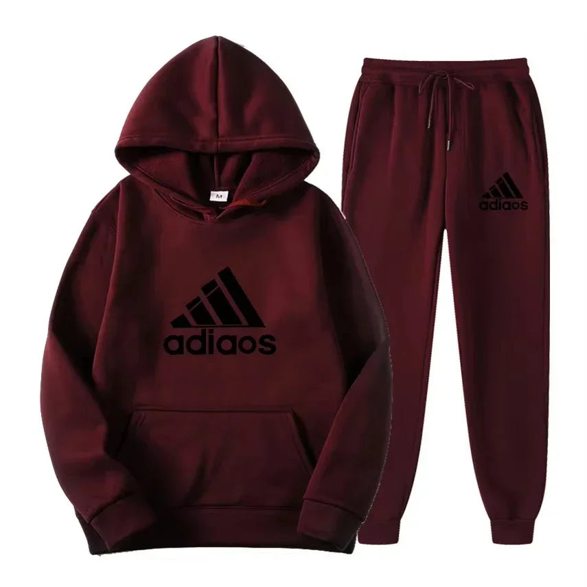 2025 Autumn-Winter Warmth-Enhanced Comfortable Leisure Fitness Sports Set: Two-piece set including hooded sports shirt and joggi
