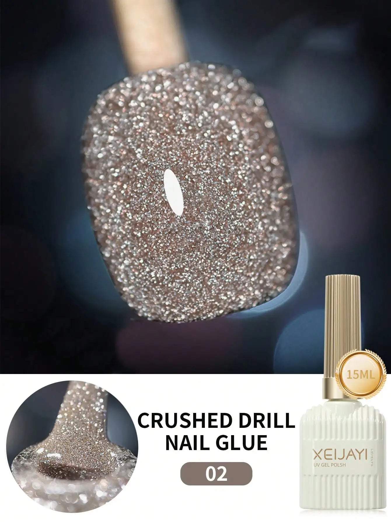 15ml 12Colors Reflective Disco Diamonds Gel Nail Polish With the Holographic Glitter Diamond Collection Gel Nail Polish