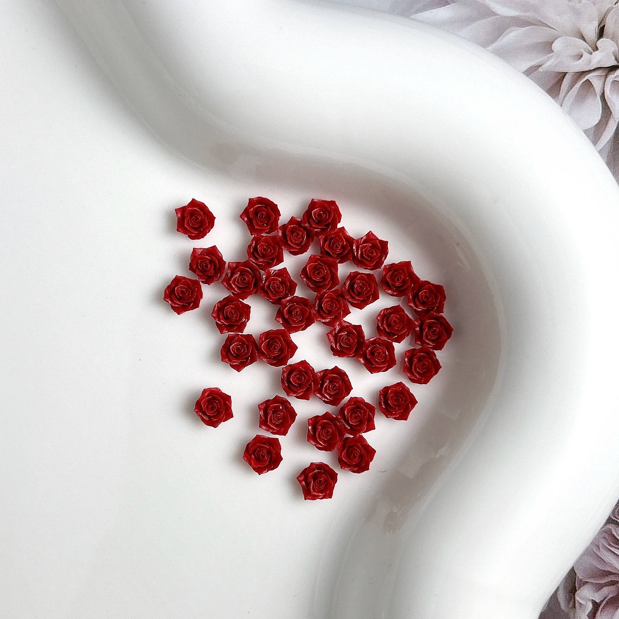 30PCS Resin Minimalist Black Rose Nail Art Charms 3D Cool RoseFlowers Nail Decoration Accessories for DIY Manicure Crafts