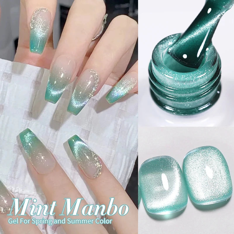 BORN PRETTY Water Light Cat Magnetic Gel Nail Polish Nude Milk White Jelly Color Semi Permanent Soak Off UV LED Gel Varnish DIY