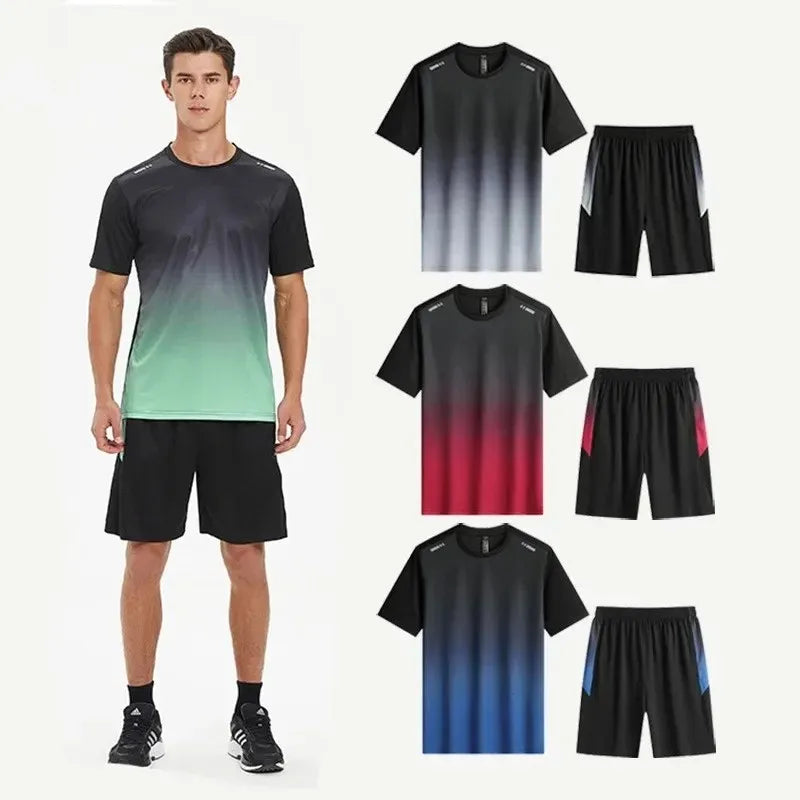 2025 Summer New Men's Set Casual T-shirt Short Sleeve Shorts Sports and Leisure Suitable for Both Men and Women