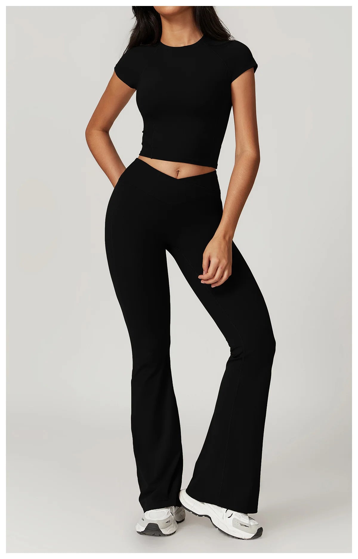 2 Pieces Yoga Set Gym Clothes Sportswear Yoga Suits For Women Fitness Short Sleeve Crop Top Tracksuits Sports Bra Gym Leggings