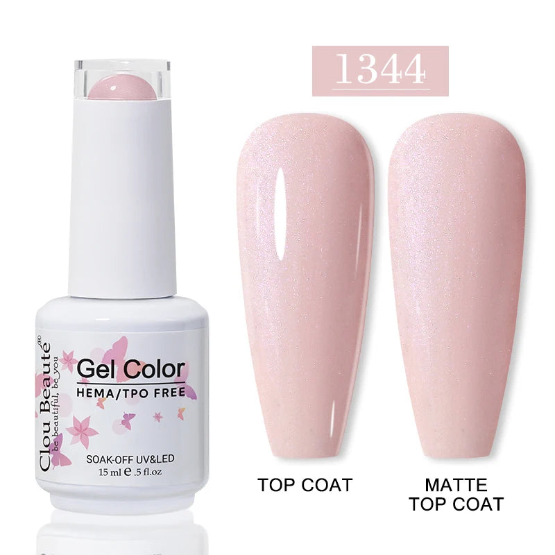 Clou Beaute Glitter Gel Nail Varnishes Winter Color Sparkling Sequins Soak Off UV LED Varnish Nail Art Decoration Base Top Coat