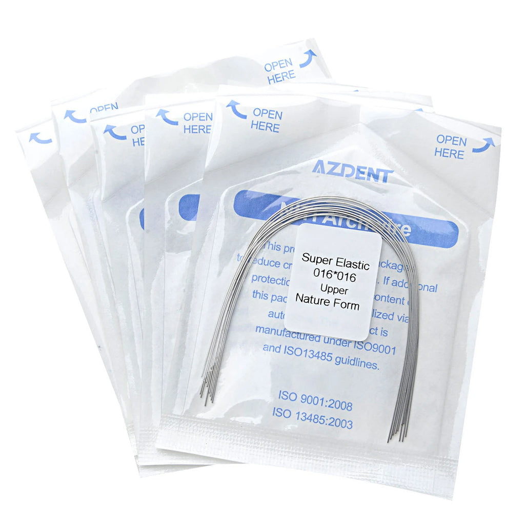 10pcs/Pack AZDENT Dental Orthodontic Arch Wires Super Elastic NITI Round /Rectangular Natural Form Dental Arches Wire