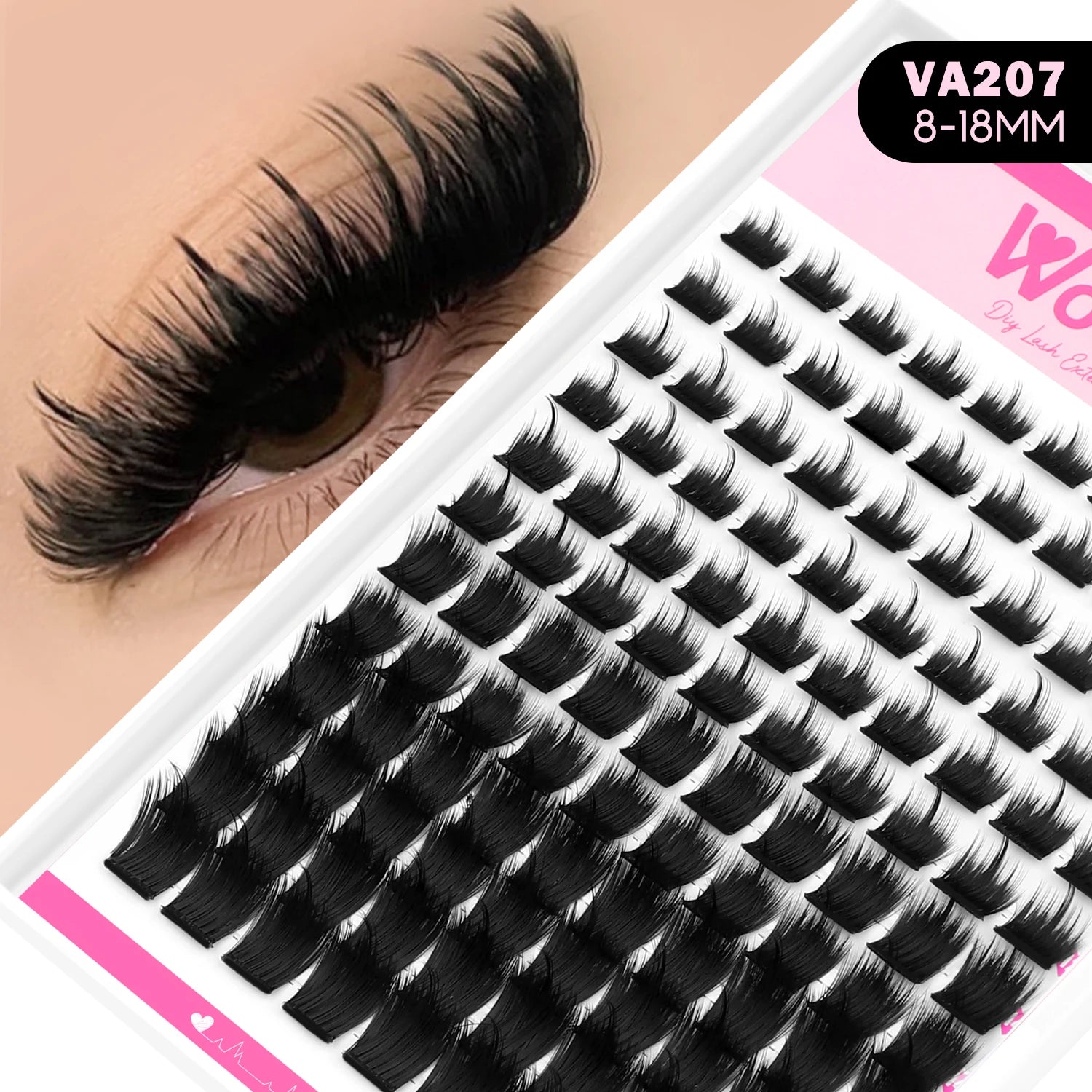 WOSHEER Lash Clusters With Spikes DIY Eyelash Clusters D Curl Spiky Full Cluster Eyelash Extensions Individual Lashes Cluster