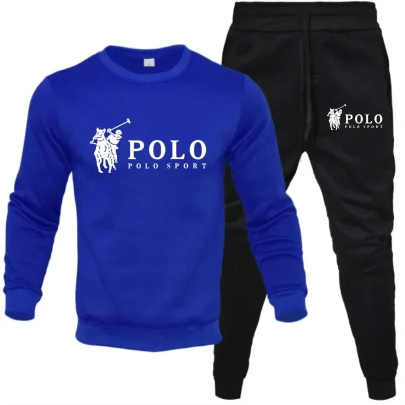 2025 Spring and autumn leisure fitness jogging fashion suit men's and women's crewneck long-sleeved pullover + pants 2 sets