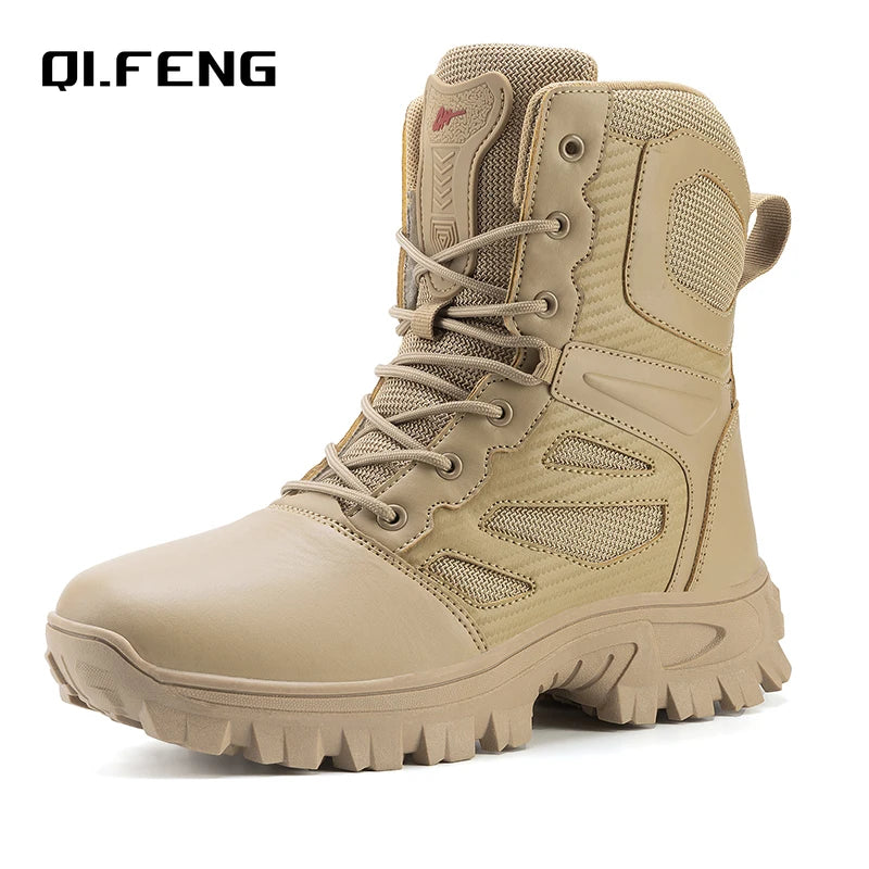 Large Outdoor Training Boots Men's Autumn/Winter Mountaineering and Hiking Boots Outdoor High Top Work Shoes 39-46