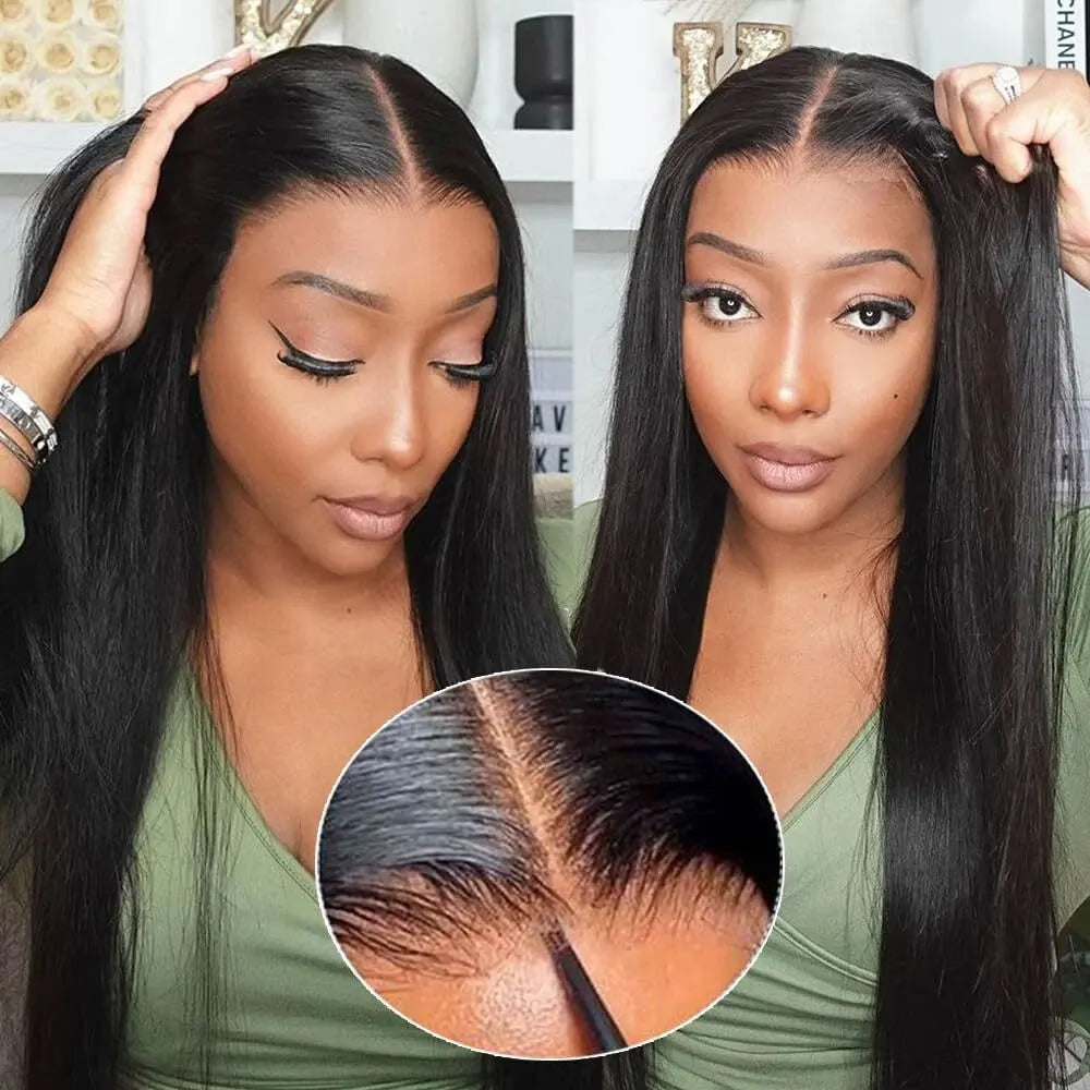 Straight 40 Inch 6x5 Pre Plucked Pre Cut Lace Glueless Wigs Human Hair 13X6 HD Lace Frontal Wig 250% Straight Human Hair Wigs