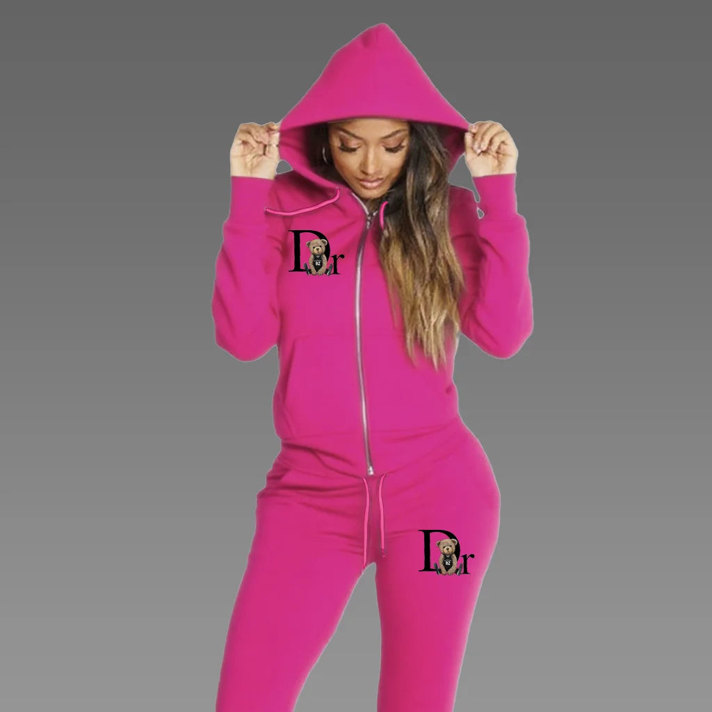 2025 Women Sets Zipper Cardigan Hoodie Sweatpant 2-piece Designer Clothes Fashion Jogging Clothing Chandals Famale Sports Suit