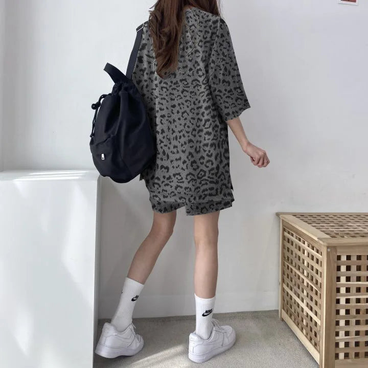 Women T-Shirt Shorts Suit Set Casual Tie Dye Loose tshirt and wide leg middle shorts with pockets female Soft Summer Shorts Sets