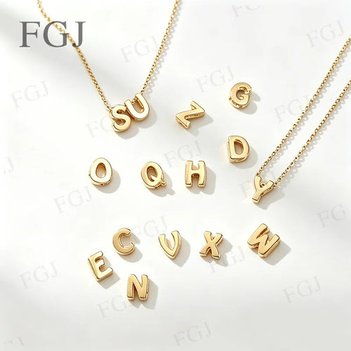 26 Alphabet Initial Letter Charms Pendant Custom Name Necklace S925 Silver Adjustable Chain Personalized Birthday Jewelry Gift